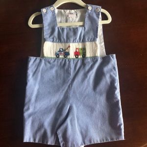 Smocked Trucks Boys Romper